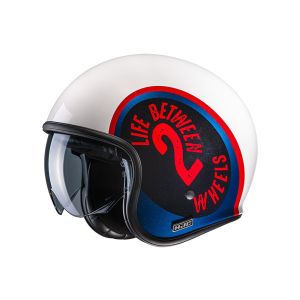 HJC V30 Harvey MC21 Jet Helmet (white / red / blue)