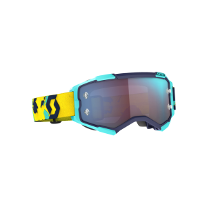 Scott Fury Motorcycle Goggles (mirrored | blue / yellow)