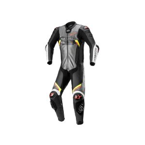 Alpine Missile V2 Ignition One Piece Leather Suit Men (black / gray / yellow / red)