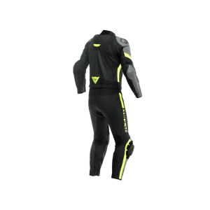 Dainese Avro 4 leather two-piece suit (black / grey / neon yellow)