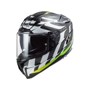 LS2 FF327 Challenger Flames Full-Face Helmet (carbon / black / white / yellow)