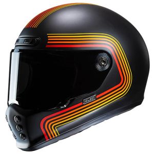 HJC V10 Foni Integral Helm(Schwarzmatt/Rot/Gelb)