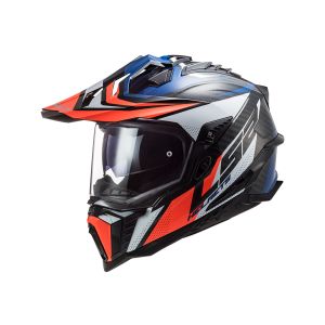 LS2 MX701 C Explorer Focus enduro helmet (black / blue / white / red)