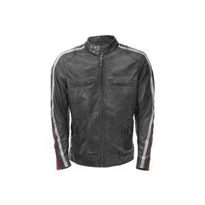 Rusty Stiches Billy Leather Motorcycle Jacket incl. outer packaging (grey)