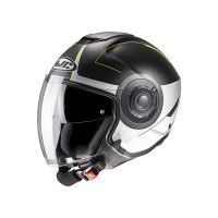 HJC i40 Panadi MC3HSF Jet Helmet (matt black / white / green)