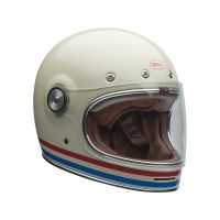 Bell Bullitt Stripe Vintage motorcycle helmet (white / blue / red)