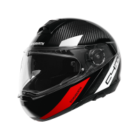Schuberth C4 Pro Carbon Avio 3K Motorcycle Helmet (black / white / red)