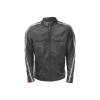 Rusty Stiches Billy Leather Motorcycle Jacket incl. outer packaging (grey)